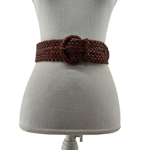 CW Accessories - Clifford Wills CW Brown Braided Belt Genuine Leather Boho S